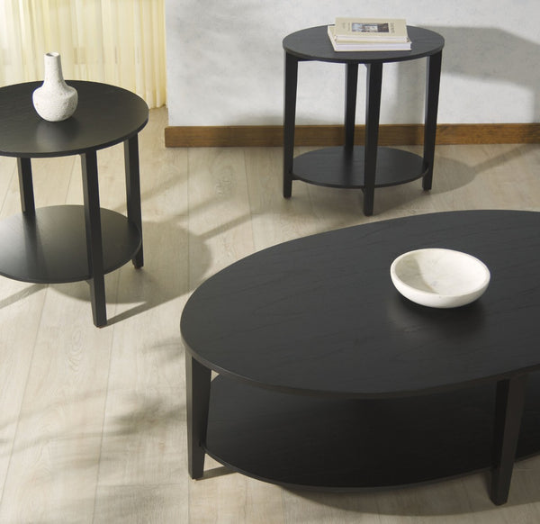 Safavieh LEONARDI Oval Wood Accent Table - Elegant Mahogany Design for Modern Living Spaces & Decor Black SFV1321A