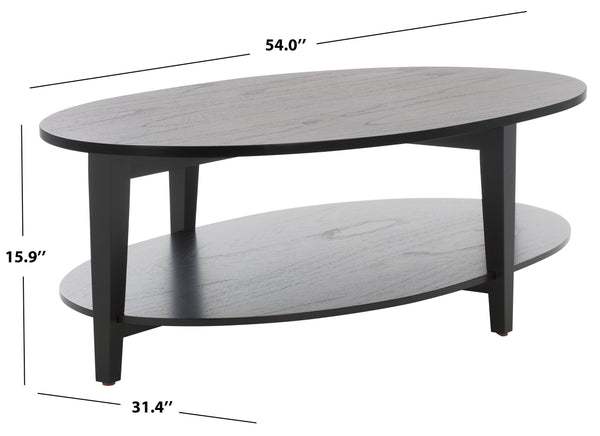 Safavieh Leonardi Oval Wood Coffee Table - Elegant Mahogany Centerpiece For Modern Living Room Decor Black 100% Wood Sfv1322a