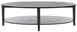 Safavieh Leonardi Oval Wood Coffee Table - Elegant Mahogany Centerpiece For Modern Living Room Decor Black 100% Wood Sfv1322a