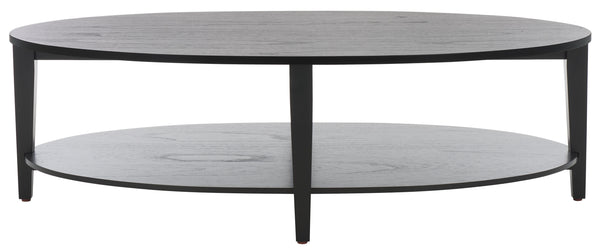 Safavieh Leonardi Oval Wood Coffee Table - Elegant Mahogany Centerpiece For Modern Living Room Decor Black 100% Wood Sfv1322a