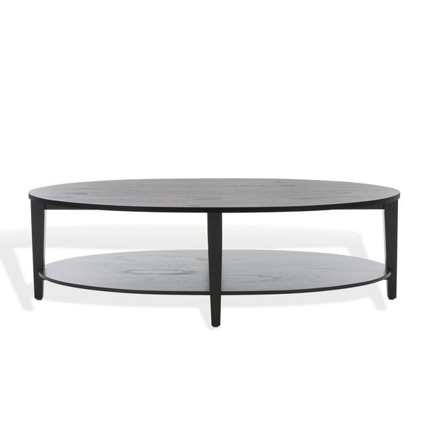 Safavieh Leonardi Oval Wood Coffee Table - Elegant Mahogany Centerpiece For Modern Living Room Decor Black 100% Wood Sfv1322a