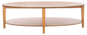 Safavieh Leonardi Oval Wood Coffee Table - Elegant Mahogany Centerpiece For Modern Living Room Decor Natural 100% Wood Sfv1322b
