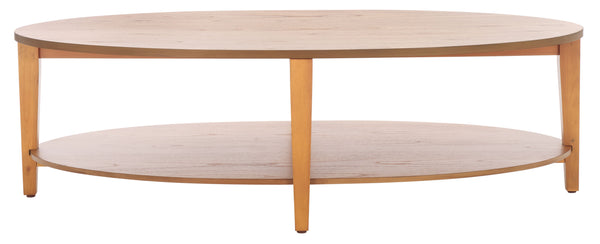 Safavieh Leonardi Oval Wood Coffee Table - Elegant Mahogany Centerpiece For Modern Living Room Decor Natural 100% Wood Sfv1322b