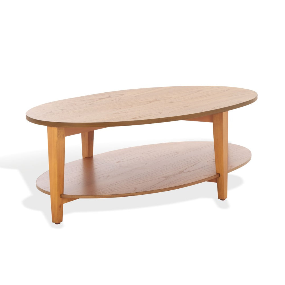 Safavieh LEONARDI Oval Wood Coffee Table - Elegant Centerpiece with Durable Craftsmanship for Any Decor Style Natural SFV1322B