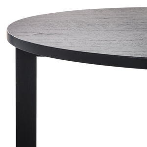 Safavieh Leonardi Round Wood Accent Table - Elegant Mahogany Design For Stylish Home Décor & Durability Black 100% Wood Sfv1323a