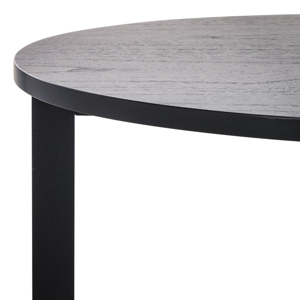 Safavieh Leonardi Round Wood Accent Table - Elegant Mahogany Design For Stylish Home Décor & Durability Black 100% Wood Sfv1323a