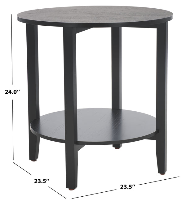 Safavieh Leonardi Round Wood Accent Table - Elegant Mahogany Design For Stylish Home Décor & Durability Black 100% Wood Sfv1323a