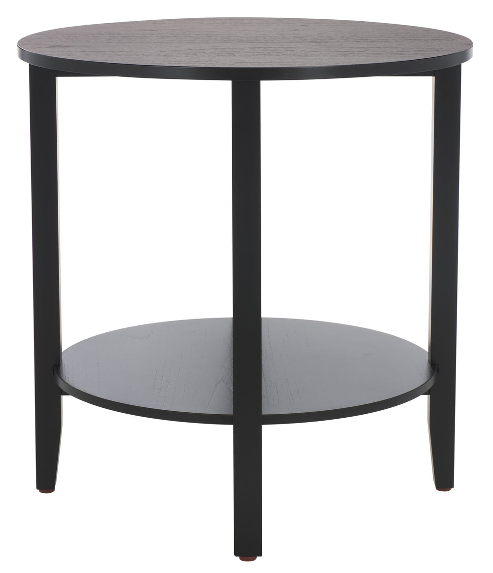 Safavieh Leonardi Round Wood Accent Table - Elegant Mahogany Design For Stylish Home Décor & Durability Black 100% Wood Sfv1323a