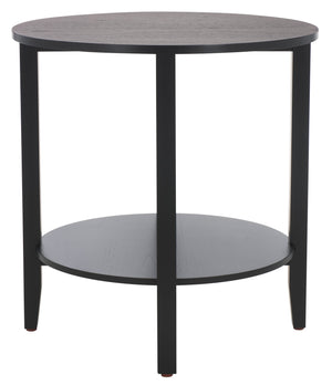 Safavieh Leonardi Round Wood Accent Table - Elegant Mahogany Design For Stylish Home Décor & Durability Black 100% Wood Sfv1323a