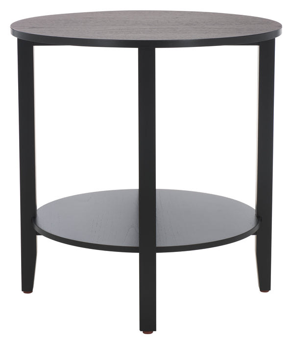 Safavieh Leonardi Round Wood Accent Table - Elegant Mahogany Design For Stylish Home Décor & Durability Black 100% Wood Sfv1323a