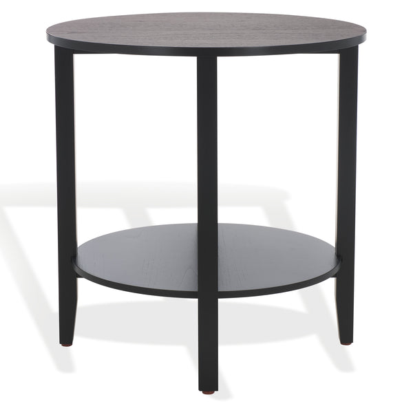 Safavieh Leonardi Round Wood Accent Table - Elegant Mahogany Design For Stylish Home Décor & Durability Black 100% Wood Sfv1323a