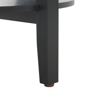 Safavieh Leonardi Round Wood Accent Table - Elegant Mahogany Design For Stylish Home Décor & Durability Black 100% Wood Sfv1323a