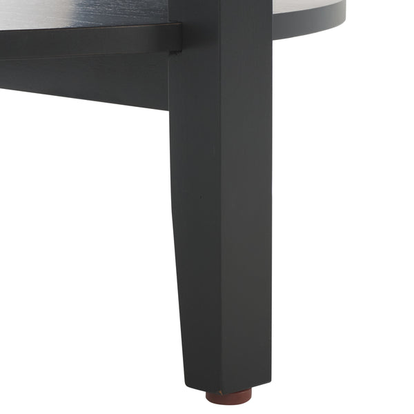Safavieh Leonardi Round Wood Accent Table - Elegant Mahogany Design For Stylish Home Décor & Durability Black 100% Wood Sfv1323a