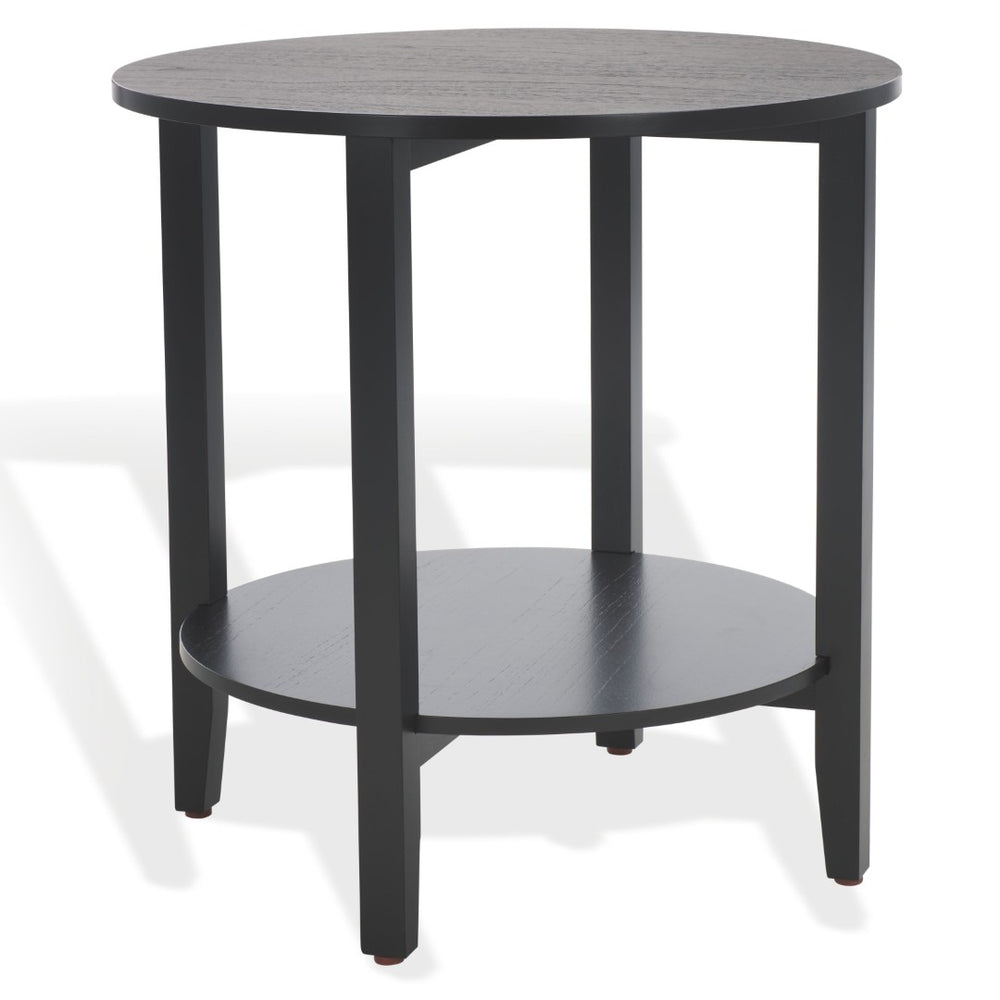 Safavieh LEONARDI Round Wood Accent Table - Timeless Minimalist Design for Modern Living Spaces and Decor Black SFV1323A