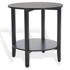 Safavieh Leonardi Round Wood Accent Table - Elegant Mahogany Design For Stylish Home Décor & Durability Black 100% Wood Sfv1323a