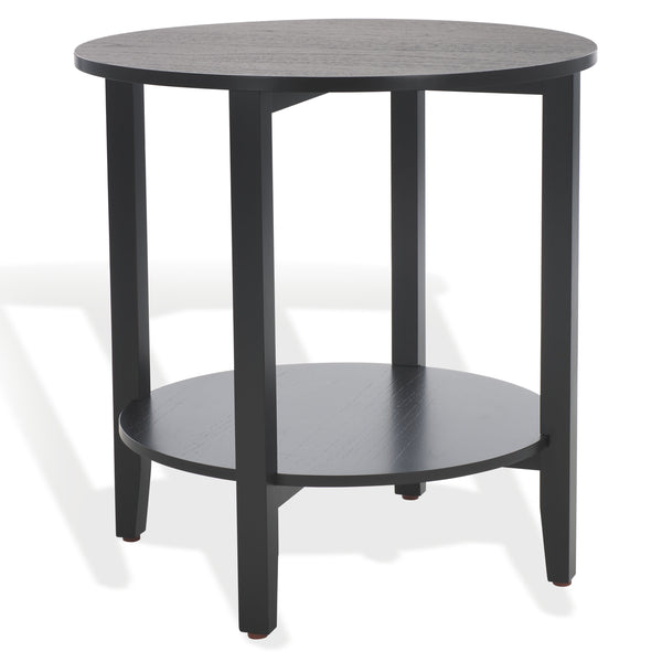 Safavieh Leonardi Round Wood Accent Table - Elegant Mahogany Design For Stylish Home Décor & Durability Black 100% Wood Sfv1323a