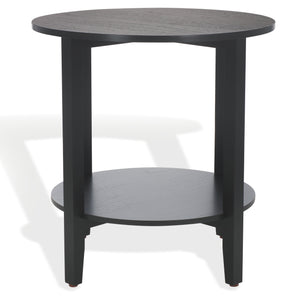 Safavieh Leonardi Round Wood Accent Table - Elegant Mahogany Design For Stylish Home Décor & Durability Black 100% Wood Sfv1323a
