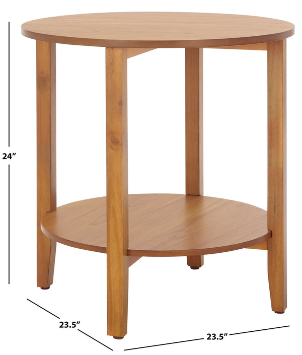 Safavieh Leonardi Round Wood Accent Table - Elegant Mahogany Design For Stylish Home Décor & Durability Natural 100% Wood Sfv1323b