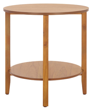 Safavieh Leonardi Round Wood Accent Table - Elegant Mahogany Design For Stylish Home Décor & Durability Natural 100% Wood Sfv1323b