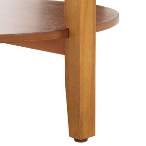 Safavieh Leonardi Round Wood Accent Table - Elegant Mahogany Design For Stylish Home Décor & Durability Natural 100% Wood Sfv1323b