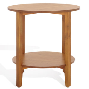 Safavieh Leonardi Round Wood Accent Table - Elegant Mahogany Design For Stylish Home Décor & Durability Natural 100% Wood Sfv1323b