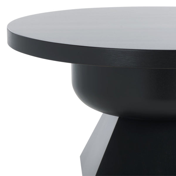 Safavieh JAYMEE Round Wood Accent Table - Timeless Mahogany Design for Living Room, Bedroom, and Home Office Black SFV1324A