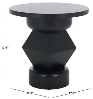 Safavieh JAYMEE Round Wood Accent Table - Timeless Mahogany Design for Living Room, Bedroom, and Home Office Black SFV1324A