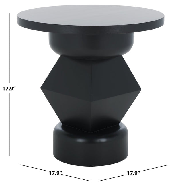 Safavieh JAYMEE Round Wood Accent Table - Timeless Mahogany Design for Living Room, Bedroom, and Home Office Black SFV1324A