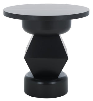 Safavieh JAYMEE Round Wood Accent Table - Timeless Mahogany Design for Living Room, Bedroom, and Home Office Black SFV1324A