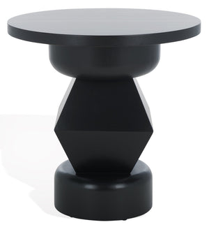 Safavieh JAYMEE Round Wood Accent Table - Timeless Mahogany Design for Living Room, Bedroom, and Home Office Black SFV1324A