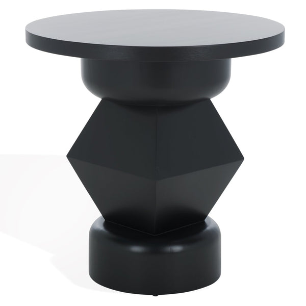 Safavieh JAYMEE Round Wood Accent Table - Timeless Mahogany Design for Living Room, Bedroom, and Home Office Black SFV1324A