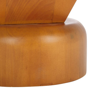 Safavieh JAYMEE Round Wood Accent Table - Timeless Mahogany Design for Living Room, Bedroom, and Home Office Natural SFV1324B