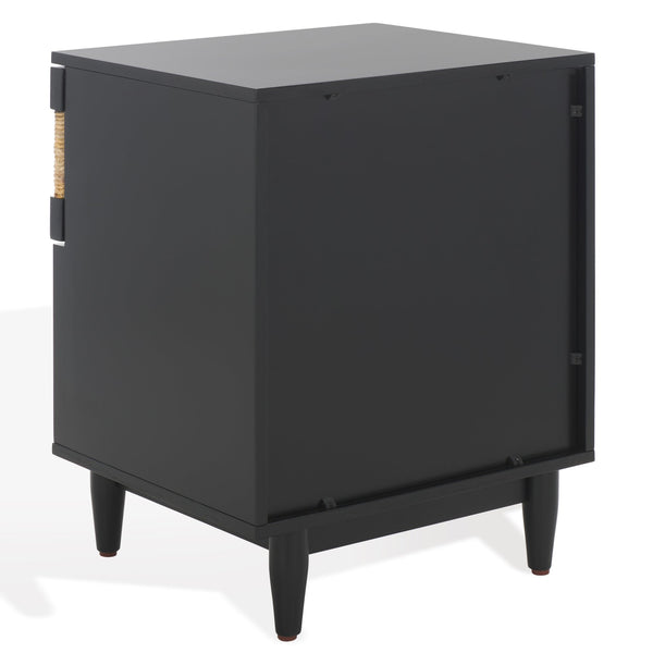 Safavieh Roseanne Banana Stem Nightstand With Drawer – Exquisite Craftsmanship For Stylish Bedroom Decor Black ,Natural 100% Wood Sfv1325a