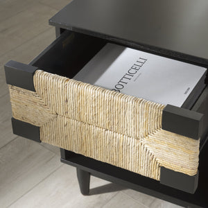 Safavieh Roseanne Banana Stem Nightstand With Drawer – Exquisite Craftsmanship For Stylish Bedroom Decor Black ,Natural 100% Wood Sfv1325a