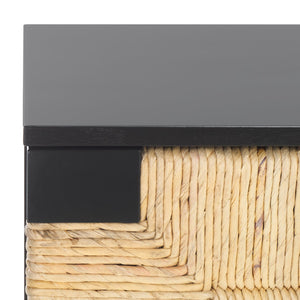 Safavieh Roseanne Banana Stem Nightstand With Drawer – Exquisite Craftsmanship For Stylish Bedroom Decor Black ,Natural 100% Wood Sfv1325a