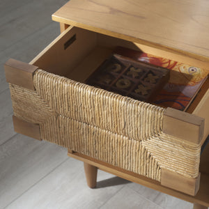 Safavieh Roseanne Banana Stem Nightstand With Drawer – Exquisite Craftsmanship For Stylish Bedroom Decor Natural 100% Wood Sfv1325b