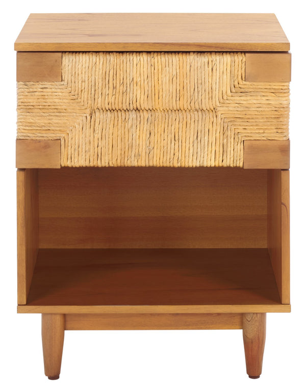 Safavieh Roseanne Banana Stem Nightstand With Drawer – Exquisite Craftsmanship For Stylish Bedroom Decor Natural 100% Wood Sfv1325b