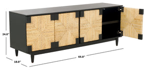 Safavieh ROSEANNE Banana Stem Sideboard and TV Stand - Artisanal Design with Elegant Storage for Modern Living Black / Natural SFV1326A