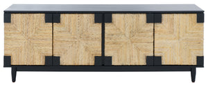Safavieh ROSEANNE Banana Stem Sideboard and TV Stand - Artisanal Design with Elegant Storage for Modern Living Black / Natural SFV1326A