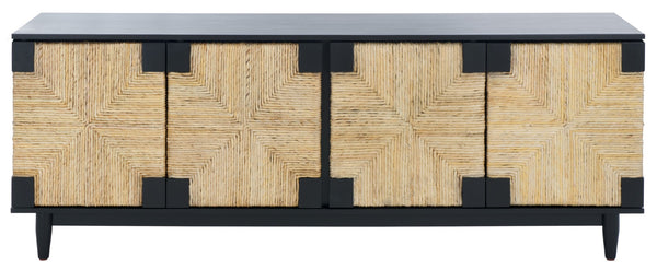 Safavieh ROSEANNE Banana Stem Sideboard and TV Stand - Artisanal Design with Elegant Storage for Modern Living Black / Natural SFV1326A