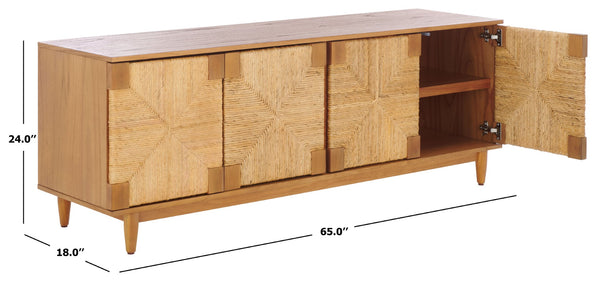 Safavieh ROSEANNE Banana Stem Sideboard and TV Stand - Artisanal Design with Elegant Storage for Modern Living Natural SFV1326B