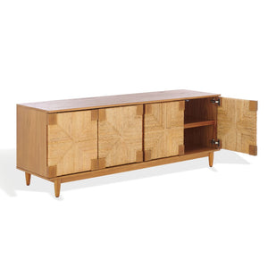 Safavieh ROSEANNE Banana Stem Sideboard and TV Stand - Artisanal Design with Elegant Storage for Modern Living Natural SFV1326B