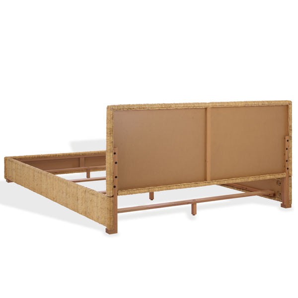 Safavieh Glenburg Banana Stem Queen Bed In Natural - Elegant, Eco-friendly Design For Stylish Bedrooms Natural Wood ,Banana Stem Sfv1327a-q-2bx