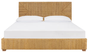 Safavieh Glenburg Banana Stem Queen Bed In Natural - Elegant, Eco-friendly Design For Stylish Bedrooms Natural Wood ,Banana Stem Sfv1327a-q-2bx
