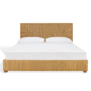 Safavieh Glenburg Banana Stem Queen Bed In Natural - Elegant, Eco-friendly Design For Stylish Bedrooms Natural Wood ,Banana Stem Sfv1327a-q-2bx