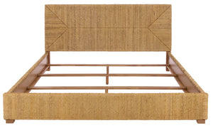 Safavieh Glenburg Banana Stem Queen Bed In Natural - Elegant, Eco-friendly Design For Stylish Bedrooms Natural Wood ,Banana Stem Sfv1327a-q-2bx
