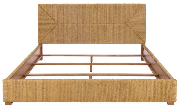 Safavieh Glenburg Banana Stem Queen Bed In Natural - Elegant, Eco-friendly Design For Stylish Bedrooms Natural Wood ,Banana Stem Sfv1327a-q-2bx