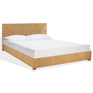 Safavieh Glenburg Banana Stem Queen Bed In Natural - Elegant, Eco-friendly Design For Stylish Bedrooms Natural Wood ,Banana Stem Sfv1327a-q-2bx