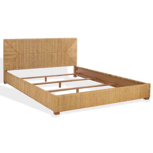 Safavieh Glenburg Banana Stem Queen Bed In Natural - Elegant, Eco-friendly Design For Stylish Bedrooms Natural Wood ,Banana Stem Sfv1327a-q-2bx