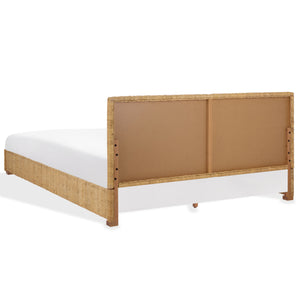 Safavieh Glenburg Banana Stem Queen Bed In Natural - Elegant, Eco-friendly Design For Stylish Bedrooms Natural Wood ,Banana Stem Sfv1327a-q-2bx